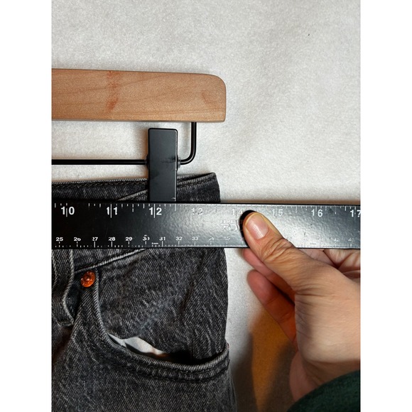 Levis Premium Ribcage Straight Jeans Washed Black High Rise Button Fly 26x30 - Picture 3 of 14